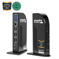 Plugable 4K Triple Monitor USBC Universal Docking Station 100W Power Delive