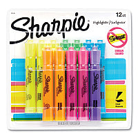 Sharpie Tank Style Highlighters, Assorted Ink Colors, Chisel Tip, Assorted Barrel Colors, Dozen (25145)