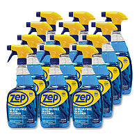 Zep Commercial Streak-Free Glass Cleaner, Pleasant Scent, 32 oz Spray Bottle, 12/Carton (ZU112032CT)