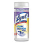 Lysol(R) Dual Action Disinfecting Wipes, Citrus, 35 Wipes, 12 Canisters For Multi Surface - Citrus Scent - Recommended For: Stain Remover - White/Purple - 35/Tub - 12 / Carton (81143CT)