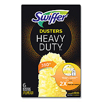 Swiffer Heavy Duty Dusters Refill, Dust Lock Fiber, Yellow, 6/Box (21620BX)