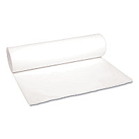 Boardwalk Low-Density Waste Can Liners, 56 gal, 0.6 mil, 43" x 47", White, Perforated Roll, 25 Bags/Roll, 4 Rolls/Carton (BWK4347EXH)