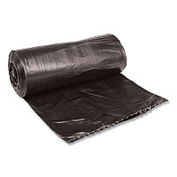 Boardwalk Low-Density Waste Can Liners, 33 gal, 0.5 mil, 33" x 39", Black, Perforated Roll, 25 Bags/Roll, 8 Rolls/Carton (BWK3339H)