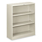 HON Metal Bookcase, Three-Shelf, 34.5w x 12.63d x 41h, Light Gray (S42ABCQ)