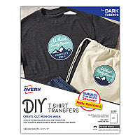 Avery Fabric Transfers, 8.5 x 11, White, 5/Pack (3279)