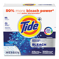 Tide(R) Powder Laundry Detergent with Bleach, Original, 144 oz. Box (84998)