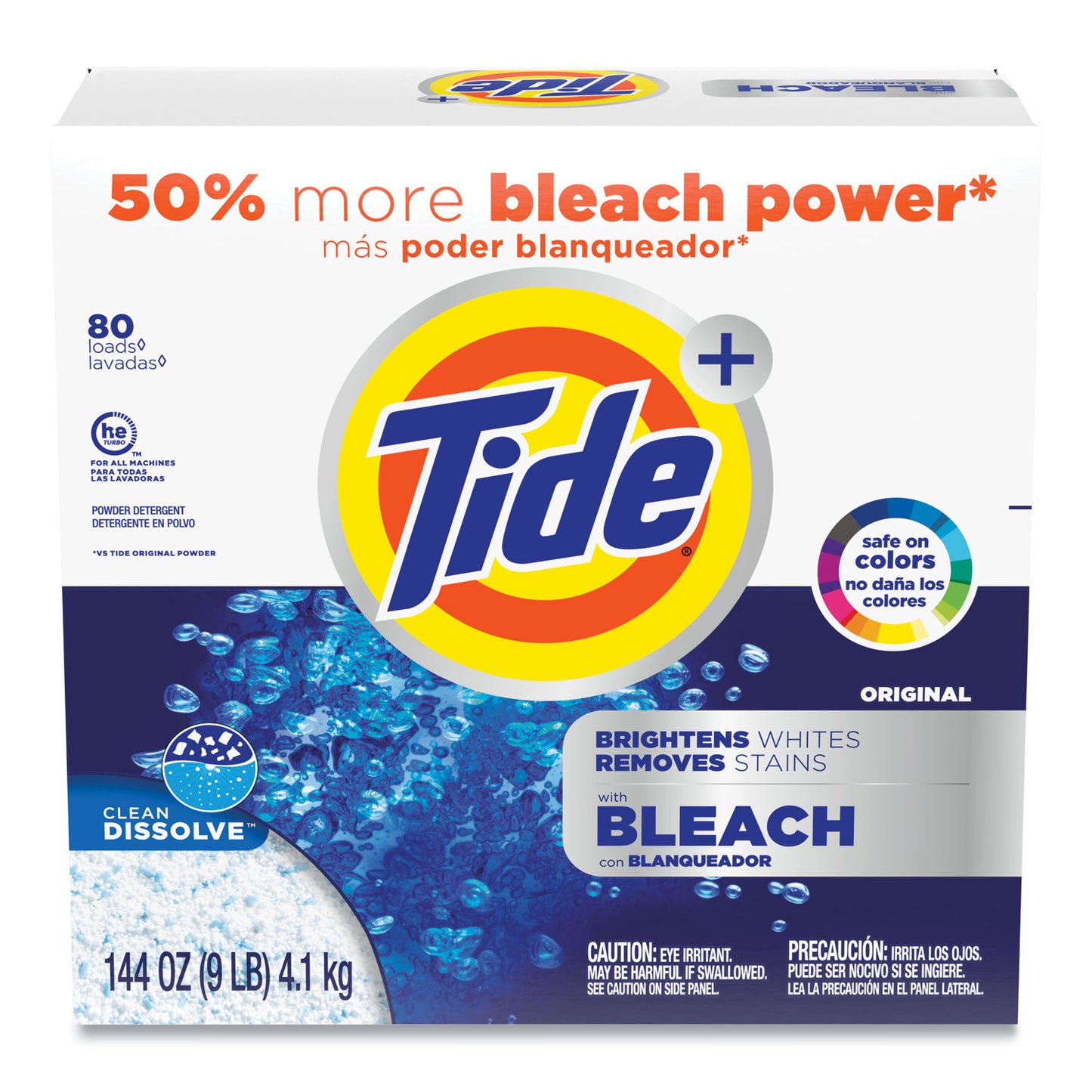 Tide(R) Powder Laundry Detergent with Bleach, Original, 144 oz. Box (84998)