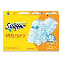 Swiffer Dusters Refill, Dust Lock Fiber, Unscented, Light Blue, 10/Box (21459BX)