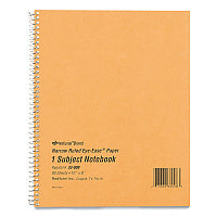 National Paper Single-Subject Wirebound Notebooks, Narrow Rule, Brown Paperboard Cover, (80) 10 x 8 Sheets (33008)