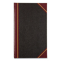National Paper Texthide Record Book, 1-Subject, Medium/College Rule, Black/Burgundy Cover, (500) 14 x 8.5 Sheets (57151)