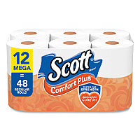 Scott(R) ComfortPlus Toilet Paper, 1-Ply, 425 Sheets, 12 Rolls (54245)