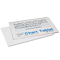 Pacon Chart Tablets, Presentation Format (1.5" Rule), 24 x 16, White, 25 Sheets (74720)
