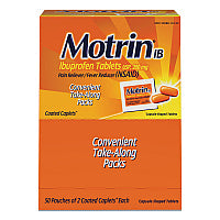 Motrin IB Ibuprofen Tablets, Two-Pack, 50 Packs/Box (48152)