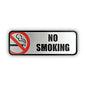 COSCO Brush Metal Office Sign, No Smoking, 9 x 3, Silver/Red (098207)