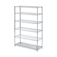 Alera NSF Certified 6-Shelf Wire Shelving Kit, 48w x 18d x 72h, Silver (ALESW664818SR)