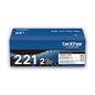 Brother TN2212PK Toner, 2,500 Page-Yield, Black, 2/Pack