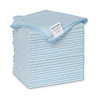 Boardwalk(R) Microfiber Cleaning Cloths, Blue, 24 Cloths (BWK16BLUCLOTHV2)