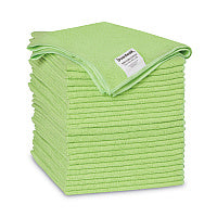 Boardwalk(R) Microfiber Cleaning Cloths, Green, 24 Cloths (BWK16GRECLOTHV2)