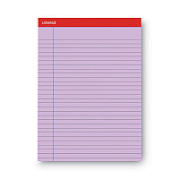 Universal Colored Perforated Ruled Writing Pads, Wide/Legal Rule, 50 Orchid 8.5 x 11 Sheets, Dozen (UNV35884)
