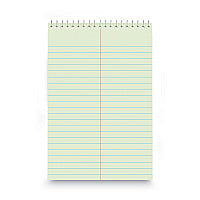 Universal Steno Pads, Gregg Rule, Red Cover, 80 Green-Tint 6 x 9 Sheets (UNV86920)