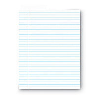 Universal Glue Top Pads, Wide/Legal Rule, 50 White 8.5 x 11 Sheets, Dozen (UNV11000)