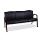 Alera Reception Lounge WL 3-Seat Sofa, 65.75w x 26d.13 x 33h, Black/Mahogany (ALERL2319M)