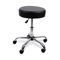 Alera Height Adjustable Lab Stool, Backless, Supports Up to 275 lb, 19.69" to 24.80" Seat Height, Black Seat, Chrome Base (ALEUS4716)