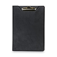 Samsill Value Padfolio, Heavyweight Sealed Vinyl, Brass Clip, Inside Front Pocket, Black (71410)
