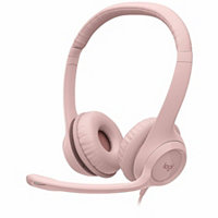 Logitech H390 - Binaural Wired Headset - USB-A - Noise-Canceling Mic - Rose