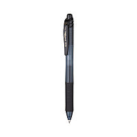 Pentel EnerGel-X Gel Pen, Retractable, Medium 0.7 mm, Black Ink, Smoke/Black Barrel, Dozen (BL107A)