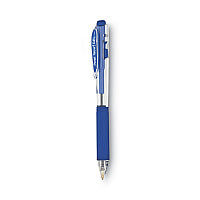Pentel WOW! Gel Pen, Retractable, Medium 0.7 mm, Blue Ink, Clear/Blue Barrel, Dozen (K437C)