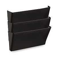Universal Wall File Pockets, 3 Sections, Letter Size,13" x 4.13" x 14.5", Black, 3/Pack (UNV08121)