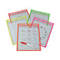 C-Line Reusable Dry Erase Pockets, 9 x 12, Assorted Neon Colors, 25/Box (40820)