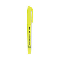 Universal Pocket Highlighter Value Pack, Fluorescent Yellow Ink, Chisel Tip, Yellow Barrel, 36/Pack (UNV08856)