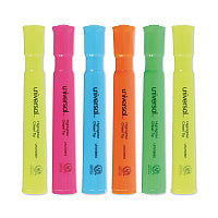 Universal Desk Highlighters, Assorted Ink Colors, Chisel Tip, Assorted Barrel Colors, Dozen (UNV08867)