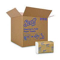 Scott(R) Essential C-Fold Paper Towels, 1-Ply, White, 2400 Towels (01510)
