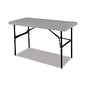 AbilityOne 7105016976843 SKILCRAFT Blow Molded Folding Tables, Rectangular, 48 x 24 x 20, Gray