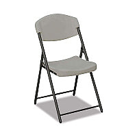 AbilityOne 7105016976031, SKILCRAFT Folding Chair, Supports Up to 350 lb, 17" Seat Height, Platinum Seat, Platinum Back, Black Base