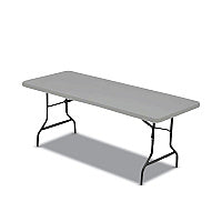 AbilityOne 7105016976846 SKILCRAFT Blow Molded Folding Tables, Rectangular, 72 x 30 x 29, Gray