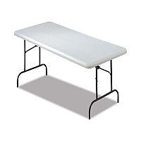 AbilityOne 7105016976844 SKILCRAFT Blow Molded Folding Tables, Rectangular, 60 x 30 x 29, Gray