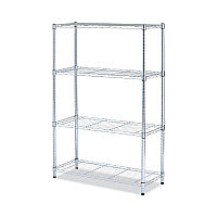Alera Residential Wire Shelving, Four-Shelf, 36w x 14d x 54h, Silver (ALESW843614SR)