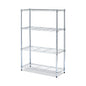 Alera Residential Wire Shelving, Four-Shelf, 36w x 14d x 54h, Silver (ALESW843614SR)
