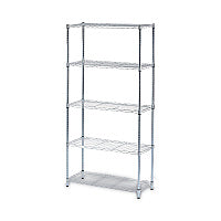 Alera Residential Wire Shelving, Five-Shelf, 36w x 14d x 72h, Silver (ALESW853614SR)