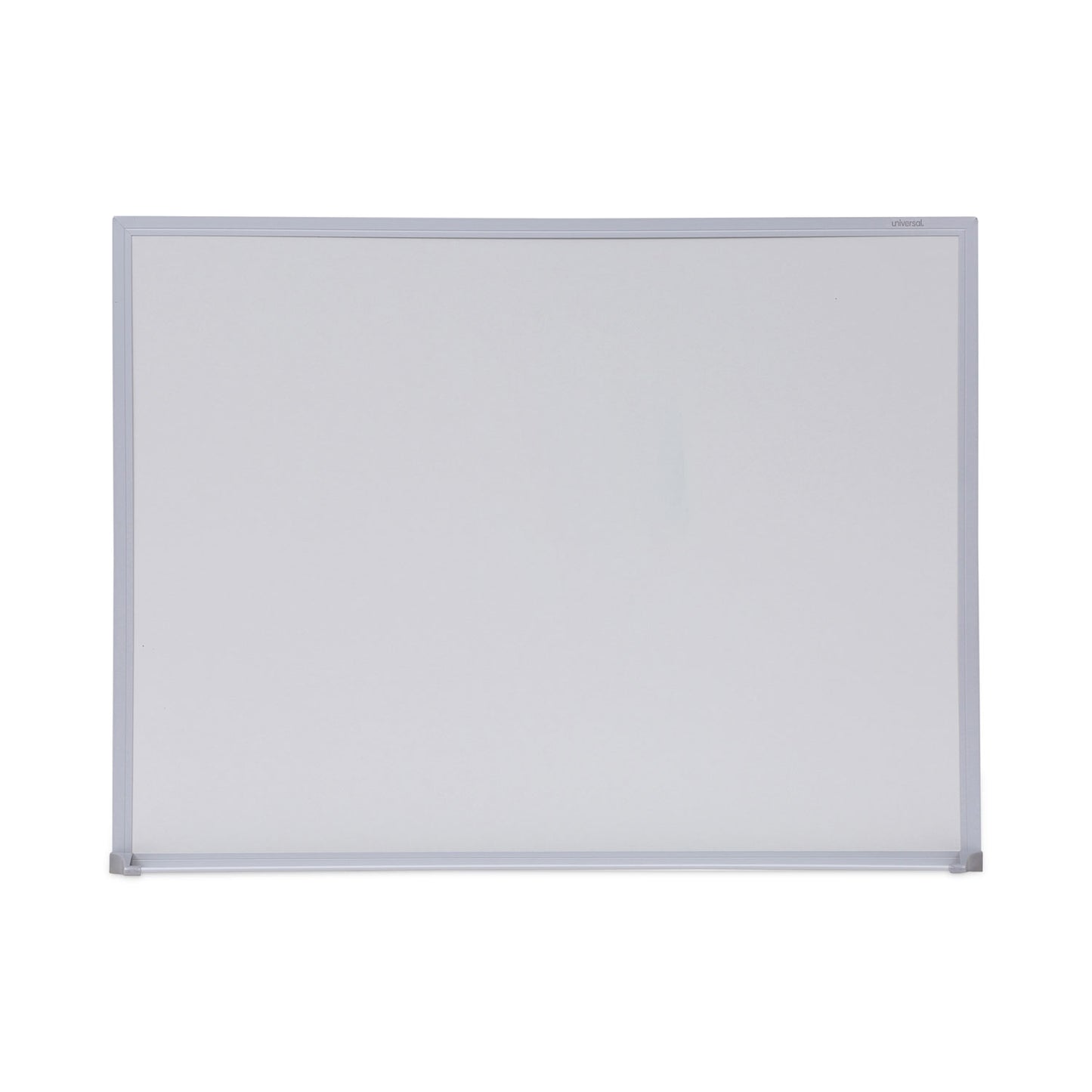 Universal Melamine Dry Erase Board with Aluminum Frame, 24 x 18, White Surface, Anodized Aluminum Frame (UNV43622)