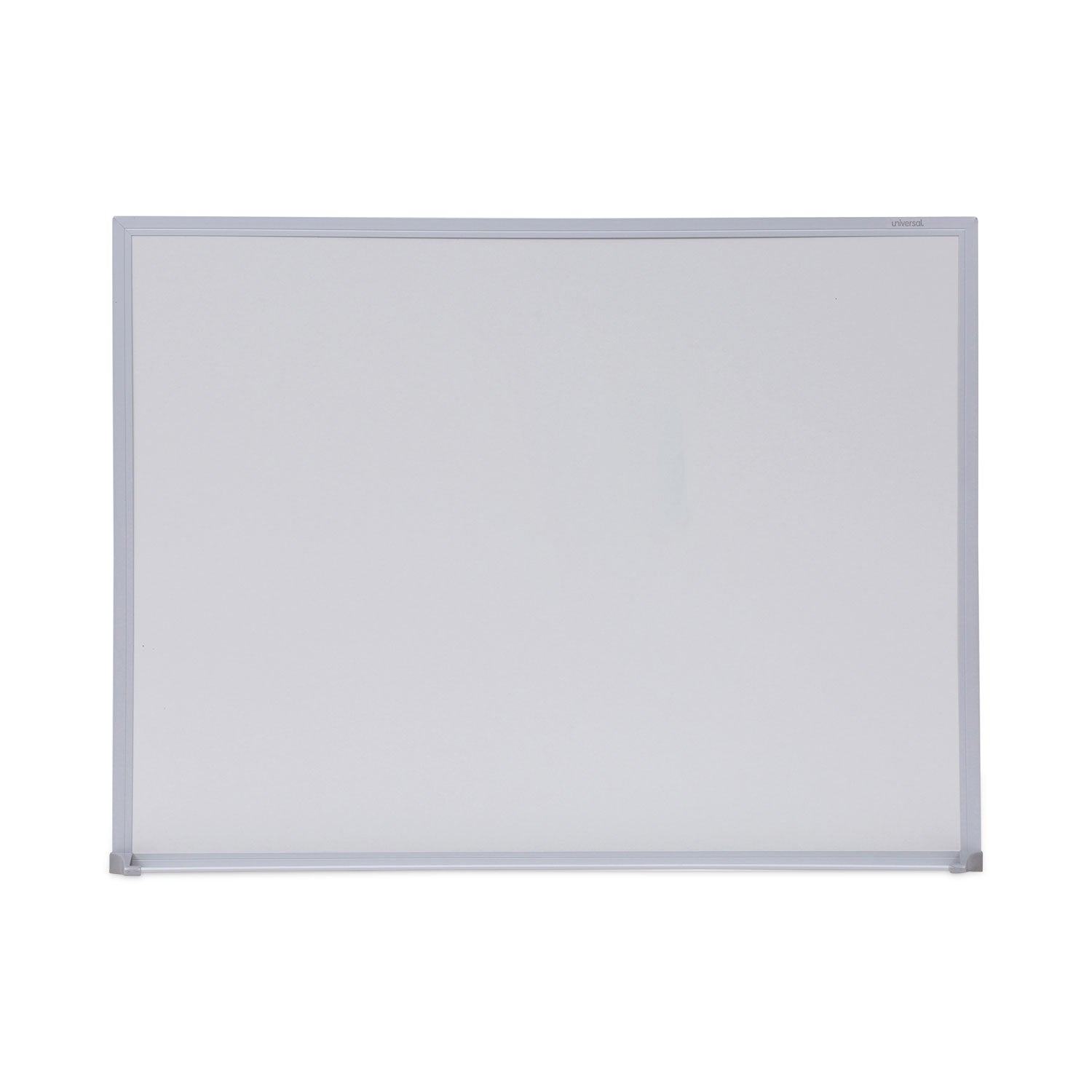 Universal Melamine Dry Erase Board with Aluminum Frame, 24 x 18, White Surface, Anodized Aluminum Frame (UNV43622)