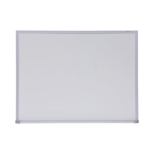 Universal Melamine Dry Erase Board with Aluminum Frame, 24 x 18, White Surface, Anodized Aluminum Frame (UNV43622)