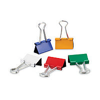 Universal Binder Clips with Storage Tub, Medium, Assorted Colors, 24/Pack (UNV31029)