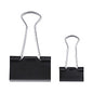 Universal Binder Clips with Storage Tub, (50) Small (0.75"), (10) Medium (1.25"), Black/Silver (UNV11160)