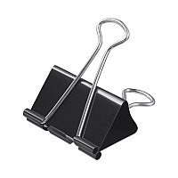 Universal Binder Clips with Storage Tub, Large, Black/Silver, 12/Pack (UNV11112)