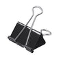Universal Binder Clips with Storage Tub, Large, Black/Silver, 12/Pack (UNV11112)